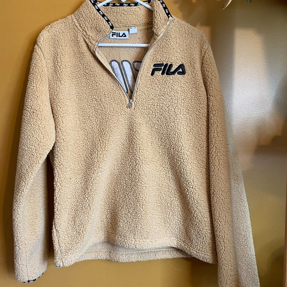 Fila Women’s Medium Sherpa Fleece Hooded Soft Long Sleeve Sweatshirt Pullover